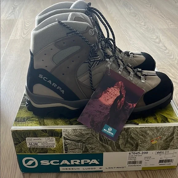 に Scarpa | Shoes | Scarpa Black And Tan Hiking Boots Hightop Durable